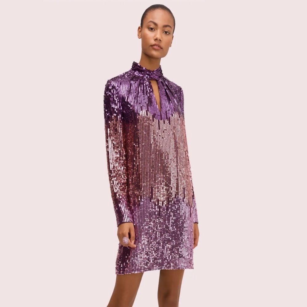 Kate Spade Ombré Purple Sequin Dress Size 4